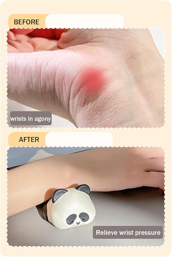 Cityhermit Upgrade Ergonomic Memory Foam Wrist Rest Support for Mouse Computer Arm Rest for Desk Cute Animals Wrist Pad Office Supplies Slow Rising PU Wrist Pad (Panda)