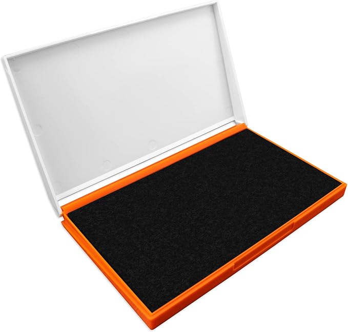 Plastic Case Stamp Pad Large Size, Black Color - Size: 4" x 7" - Choose from 15 Ink Colors