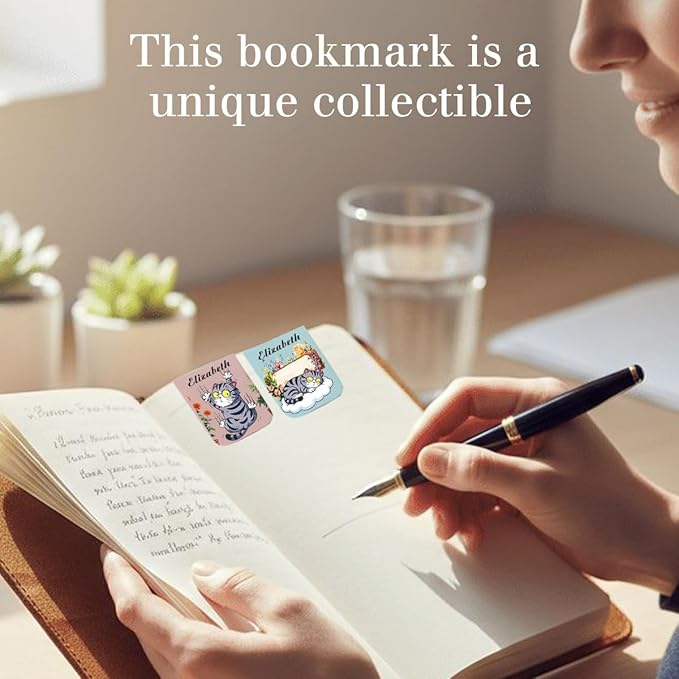 Magnetic Bookmark Clip Personalized for Readers, Custom Name Magnetic Page Marker for Books,2 Pack Gifts for Book Lover, Teachers, Student, Women and Firends
