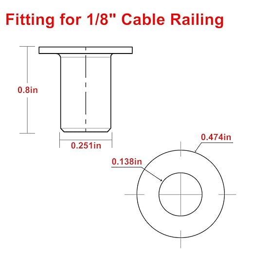 BLIKA 200 Pack Black Stainless Steel Protector Sleeves for 1/8" Deck Cable Railing, for Wood/Composite Posts, T316 Marine Grade, Black Cable Railing Protector Sleeves