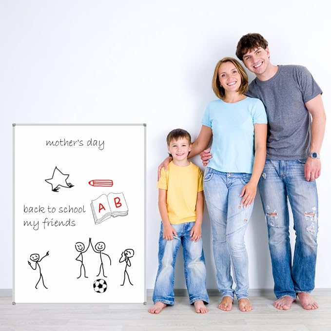 Lockways 48 x 36 Inch White Board 2 Pack | 4 x 3 Dry Erase Boards Magnetic Whiteboard for Office School and Home