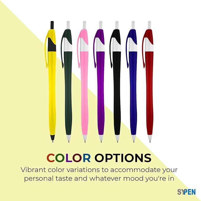 SyPen Personalized Pens With your Custom Logo or Text-1000 Pack Bulk-for Businesses, Parties, and Events, Custom Printed Slim Ballpoint Click Pens, Pink Barrel Color, Black Ink