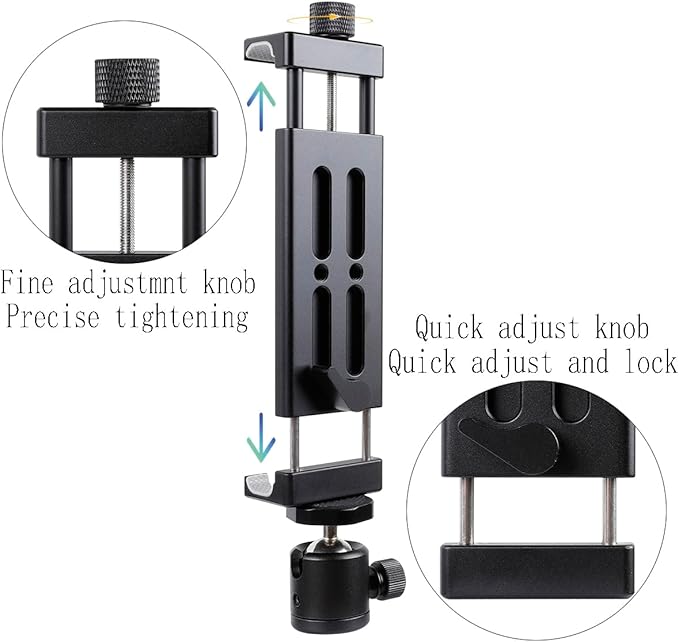 Leenconghui Aluminum Tripod Mount Adapter for iPad, 360 Rotatable Tablet Holder Compatible with iPad Pro/Air/Mini, Samsung Tab and Other 4.7" -15" Tablets