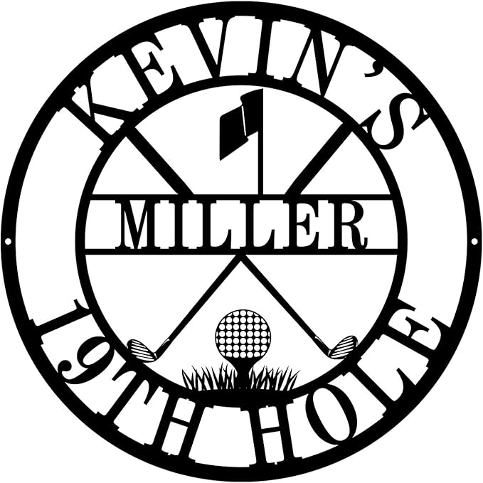 Personalized Golf Sign Custom Golf Name Sign Golf Wall Decor Golf Gifts for Men Man Cave Sign Golfer Gifts Metal Golf Sign Golf Room Decor Custom Name Sign