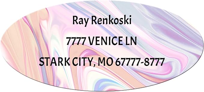Made in USA Custom Return Address Stickers Labels Customized Mailing Label for Envelopes, Personalized Self Adhesive Flat Sheet Oval Labels