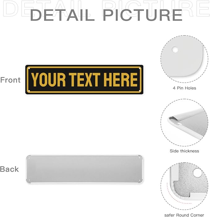 Custom Street Sign Bulk Personalized Metal Signs For Outdoor Indoor Business Home Store Office Yard Street Lawn Make Your Own Customized Signs With Your Logo Text Photo, 4x16inch