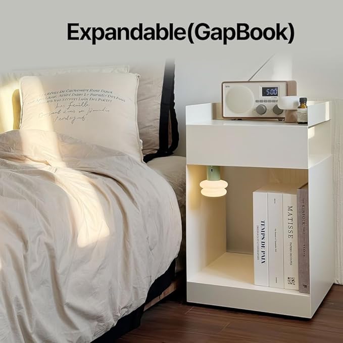 Book Shape Decorative Cable Management Box - Expandable Cable Organizer Box with Magnetic Closure for Home & Office (William Morris, Large)