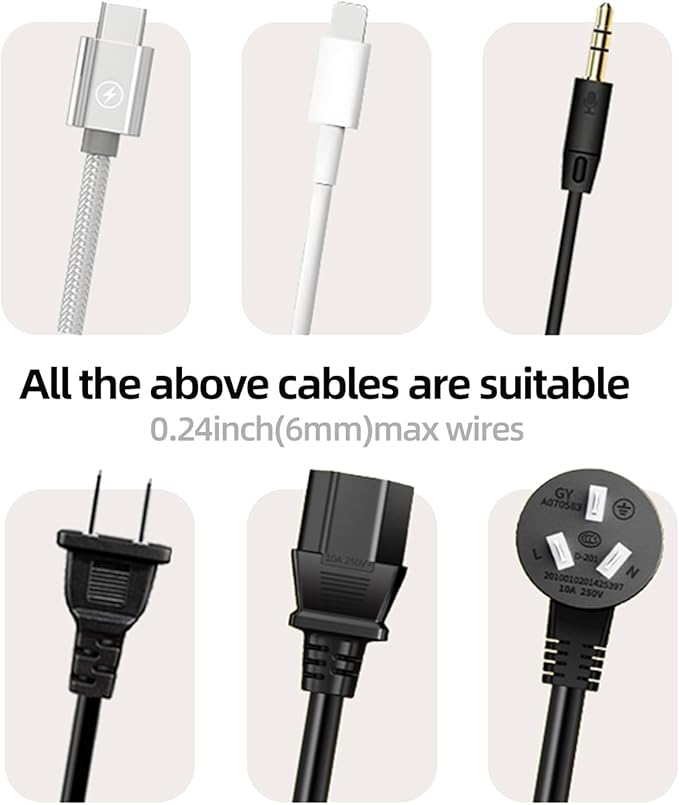 ITUGOU 11PCS Cable Management Cord Holder Organizer, Magnetic Cable Clips Adhesive Wire Keeper, Under Desk for Bedside Nightstand Table Desktop USB Wall Car Office Workspace Accessories (White)