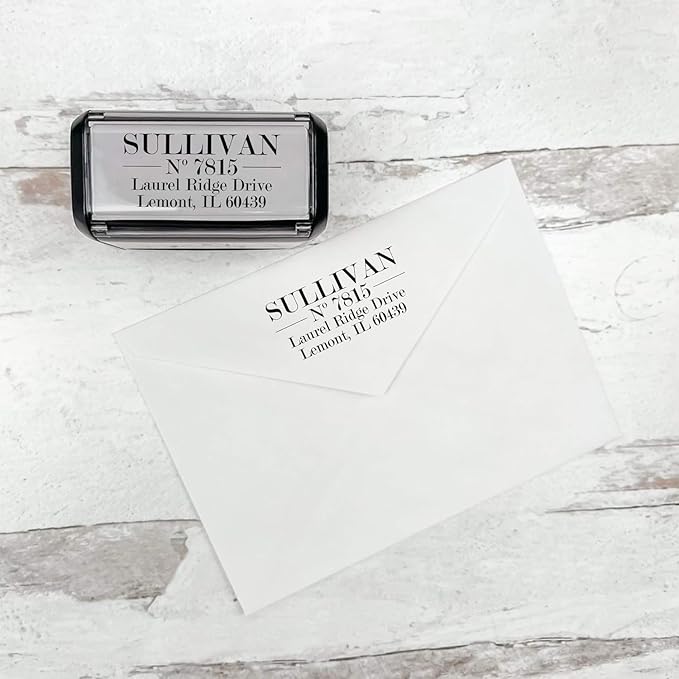 Self Inking Modern Address Stamps | Custom Return Address Stamper (Traditional Serif, Xtra Large)