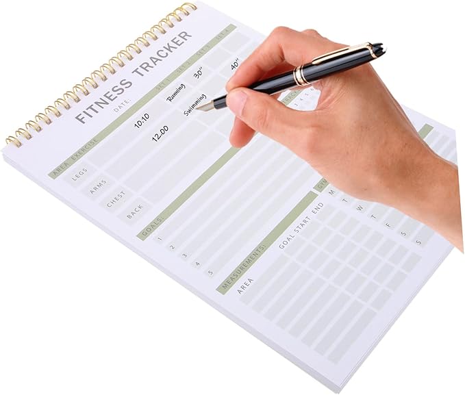 Mipcase Fitness Agenda Notebook Portable Workout Log for Daily Training and Goal Tracking Fitness Journal for Exercise Planning and Self-discipline