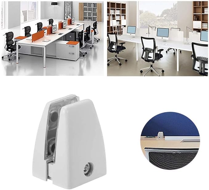 KSWLOR 20 PCS Office Desk Partition Support Bracket,Desk Divider Clamp Brackets Shelf Clip Clamp Holder Screen Clip Holders,Desk Privacy Screen Clips Clamps Sneeze Guard Bracket Support 0-1/2" Panel