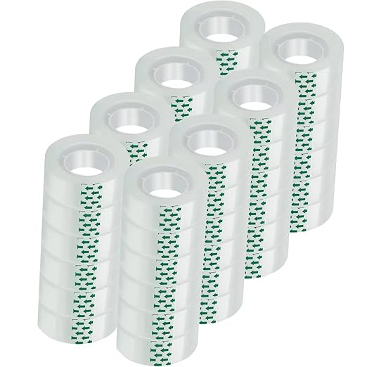 JACMD 48 Rolls Clear Tape, Transparent Tape Refills, Gift Wrap Tape 3/4 * 1000 inch for Gift Wrapping for Office, Home, School