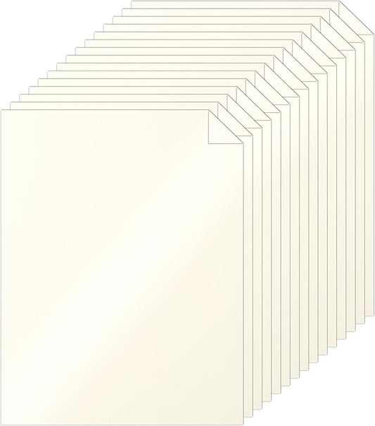 Silunkia 100 Sheets Cream Shimmer Cardstock 8.5 x 11 Ivory Paper, 200gsm/75lb Thick Off White Card Stock for Cards Making, Anniversary Card, Business Cards, Invitations, Certificates
