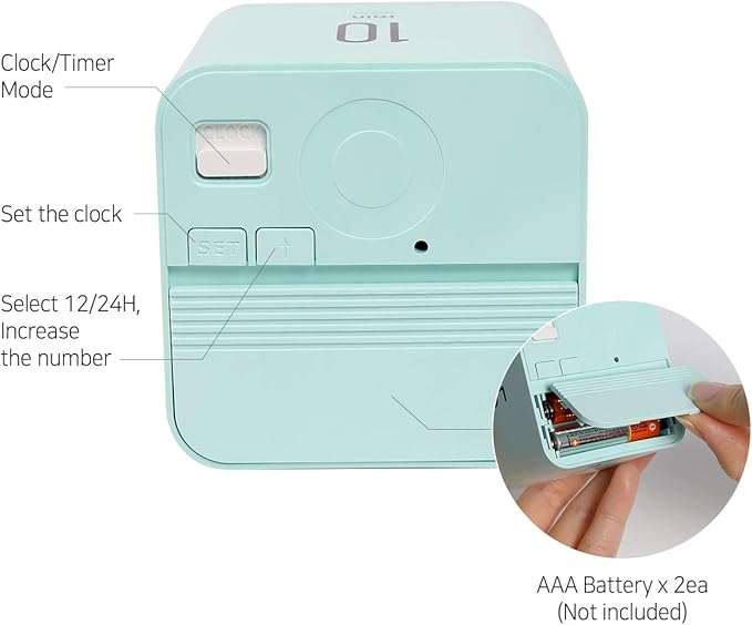 mooas Multi Clock Time Cube Timer (White), Alarm & Backlight Desk Productivity for ADHD Kids Classroom Study, Kitchen, Cooking, Desk, Office, Time Management 5,15,30,60 min Timer Various Setting