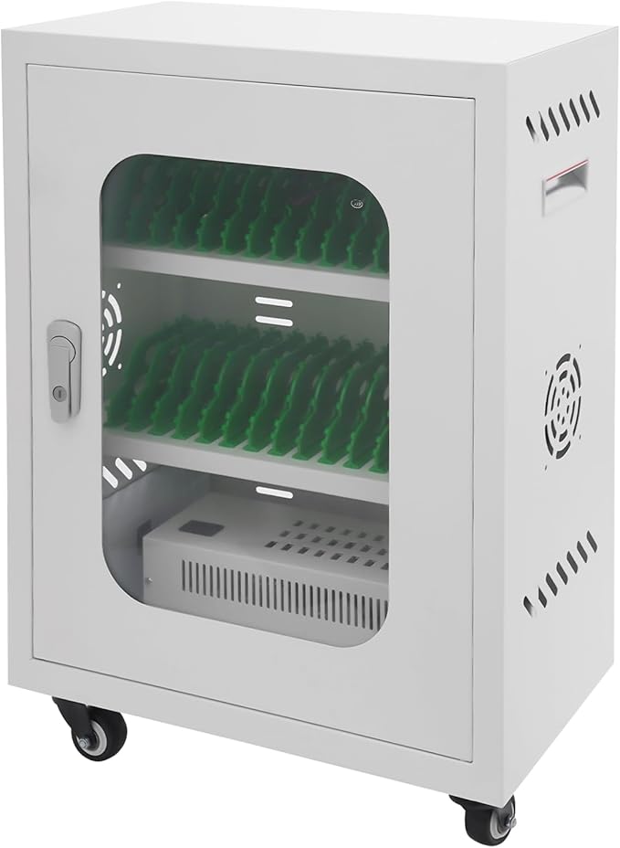 Rechargeable Mobile Phone Charging Cabinet,30 Slots Cell Phones Charging Station Portable Cellphone Charging Cart with Combination Lock, for Students and Employees, Tourists (30-Slots)