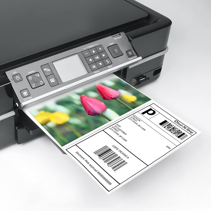 8-1/2"×5-1/2" Shipping Labels 100 Labels Sticker Paper for Laser/Ink Jet Printer mailing Labels 8.5"×11" White 2 per Sheet