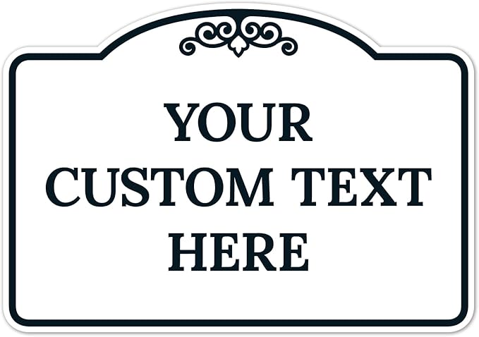 Custom Decorative Sign, Personalized Metal Sign for Driveway, Home, Airbnb, Door Plaque,White Background Black Border Sign, 7x10 Inches, ACM, Fade Resistant, Made in USA by Sigo Signs
