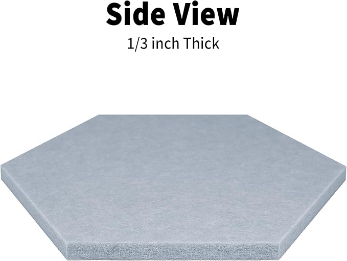 12'' Medium Hexagon Cork-Bulletin Board Tiles Adhesive 10PCS 12x10 inch Frameless Sticky Corkboard Hex Felt Pin Board for Office-Wall Decor, Removable Hexagonal Tack Pinboard with 30 Pushpins