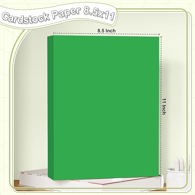 40 Sheets Cardstock 8.5x11, 65lb Dark Green Card Stock, Construction Paper, 180gsm Thick Printer Paper for Printing, Painting, Card Making, Kids School Supplies,Party Decorations