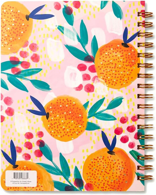 Compendium Spiral Notebook - Oh, Happy Day — A Designer Spiral Notebook with 192 Lined Pages, College Ruled, 7.0”W x 9.25”H