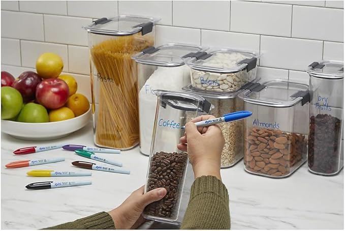 EXPO Wet Erase Markers, Semi-Permanent, Blue, Ultra Fine Tip, 12 Count - For Writing on Glass, Whiteboards, Mirrors, Calendar, Labeling, Organizing