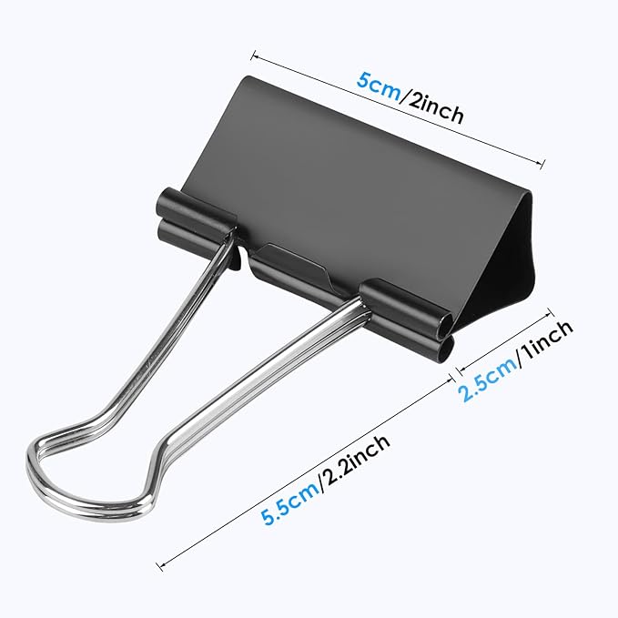 Ufmarine Extra Large Binder Clips 2 inch, (40 Pcs) Big Paper Clips for Office