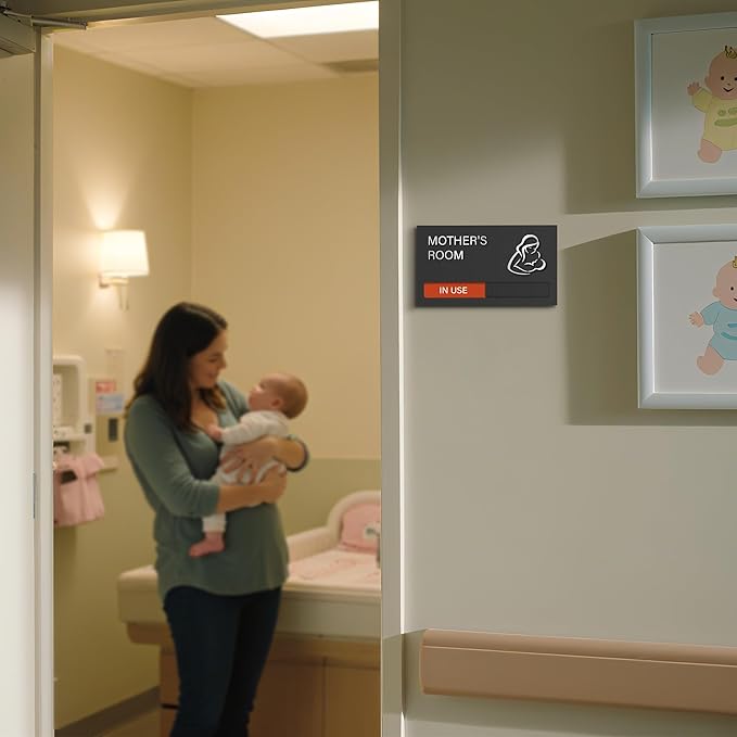 Mother's Room Sign - Nursing Room Sign, Do Not Disturb, In Use/Available Slider Indicator for Office Business, Breastfeeding Door Signs Protect Mothers' Privacy