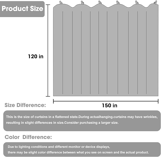 Cbsroro Room Divider Blackout Curtain Track Curtains Wall Dividers Panels Screen for Living Rooms Bedroom Office Privacy Partition Separation, W150 × L120 Inch,1 Panel, Light Grey
