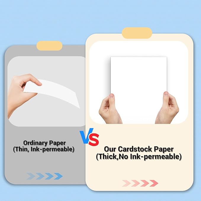 Cardstock Paper, White Cardstock 8.5x11, 120 Sheets Card Stock, 200GSM Thick Printer Paper 8.5x11, White Blank Card Stock Paper for Greeting Cards, DIY Cards, Wedding Invitation, Postcards