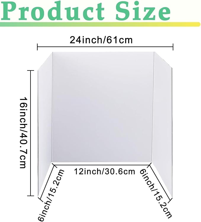 Trifold Poster Board, 24" x 16", 3-Pack, White Corrugated Project Boards for Science Fairs, School Projects, Event Displays, and Business Presentations