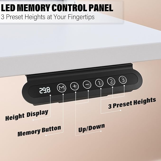 Kingant 48 x 24 Inch Electric Standing Desk with 4 Drawers, Height Adjustable Sit to Stand Computer Desk with Storage Shelf and C-Clamp Mount Compatibility for Home Office, White