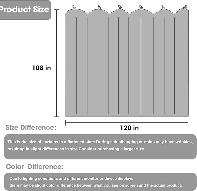 Cbsroro Room Divider Blackout Curtain Track Curtains Wall Dividers Panels Screen for Living Rooms Bedroom Office Privacy Partition Separation, W120 × L108 Inch,1 Panel, Grey