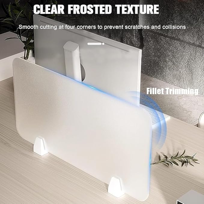 RCJCQSR Acrylic Frosted Privacy Free Standing Screen, Visual Distractions Privacy Panel Portable Desk Divider Guard for Table Top Workstation for Home Office(Size:60x40cm(23.6x15.7))