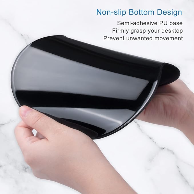 ITNRSIIET Ergonomic Mouse Pad with Gel Wrist Support Small Wrist Rest Smooth Surface Non-Slip PU Base Comfortable Office Supplies Pain Relief, 8.7 x 7.2 inches, White marbling