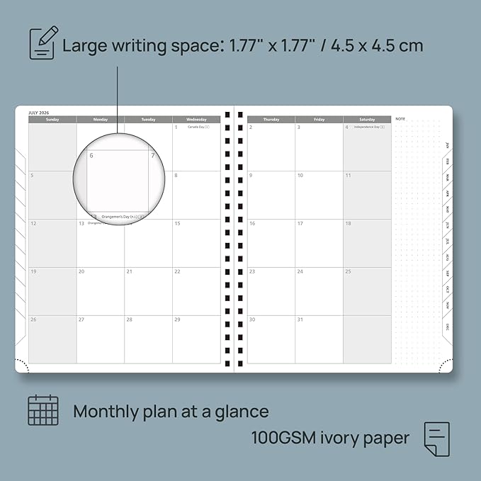 POPRUN 2026 Planner (Large - 8.5" x 10.5") with Hourly Schedule, Vertical Layout - 2026 Weekly Calendar (Jan. 2026 - Dec.2026) for Time Management, Monthly Tabs, Spiral Bound, Soft Cover - Pink