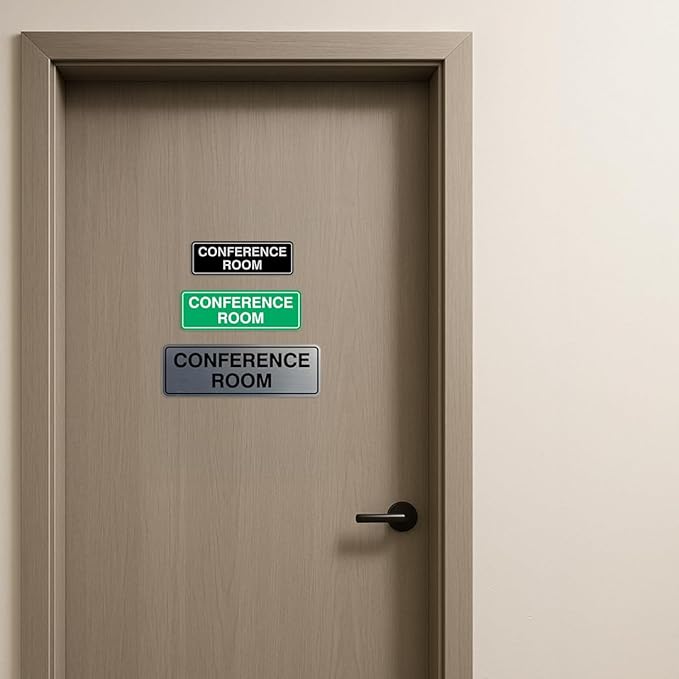 Standard Conference Room Sign - Brushed Gold - Medium 5 Pack