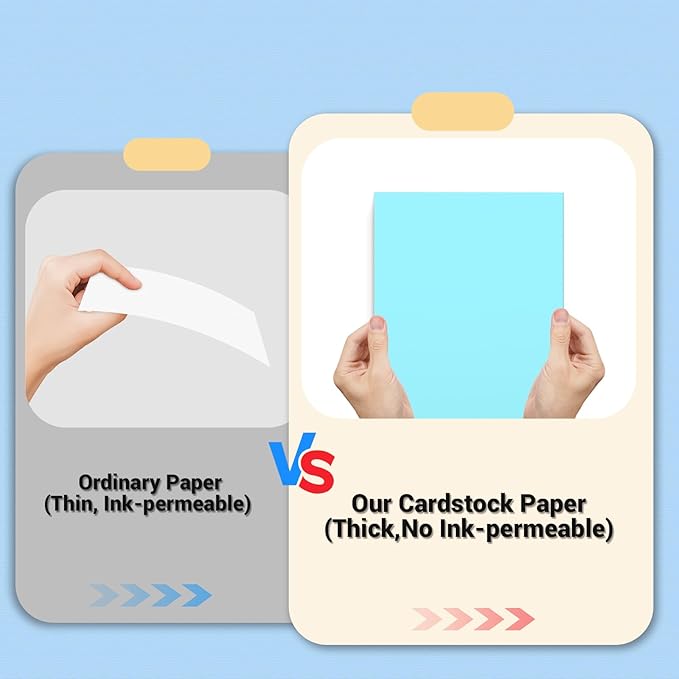 Cardstock 8.5 x 11, Thick Printer Paper 75 lb/200 gsm, 40 Sheets Card Stock Blue, Heavy Card stock, Art CardStock Paper for Invitations, Diy Cards, Business Cards, Menus, Crafts, Drawing etc