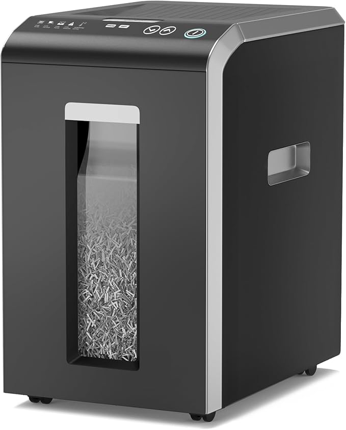 Locksworth 200-Sheet P-5 Micro-Cut Heavy-Duty Paper Shredder, 60-Min Continuous Run, 8.5-Gal Bin, Auto Jam-Proof, Home Office, High-Security