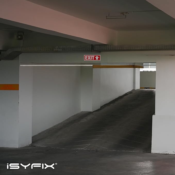iSYFIX Exit Signs - 2 Pack 12x4 Inch Directional Up Arrow Signs, 40 mil Polystyrene Plastic, UV Laminated, Scratch & Fade Resistant, Waterproof - Ideal for Office, Theater, School, Business