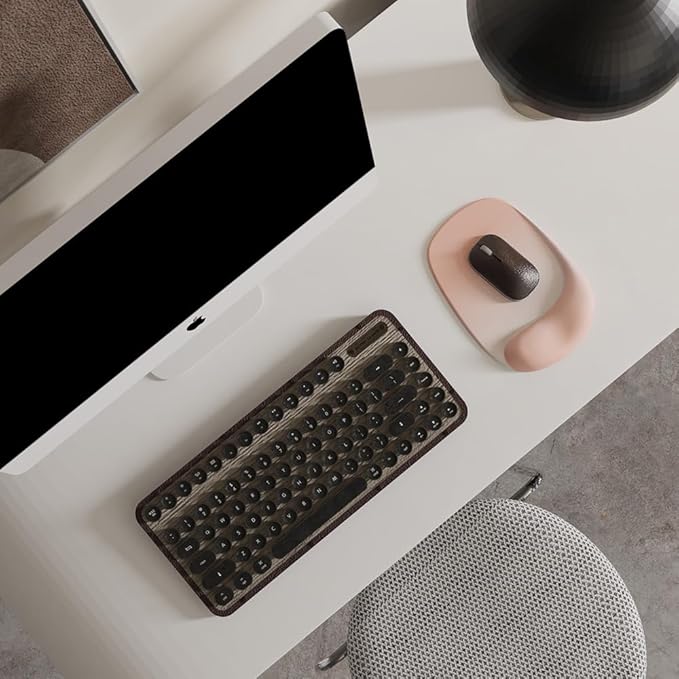 ErgoEase Ergonomic Mouse Pad with Gel Wrist Support - Premium Lycra Fabric, Non-Slip, Ideal for Laptop & Desktop, Office & Gaming，Desk Accessories (01Coral Pink)