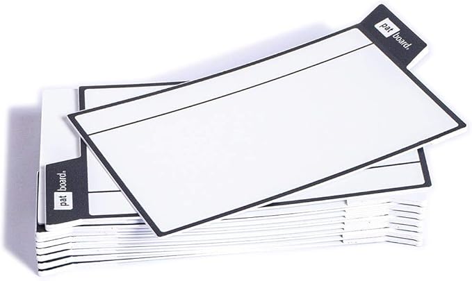PATboard Scrum Board and Kanban Board - 16 Task Cards Medium - with nanocups® for Glass - Black