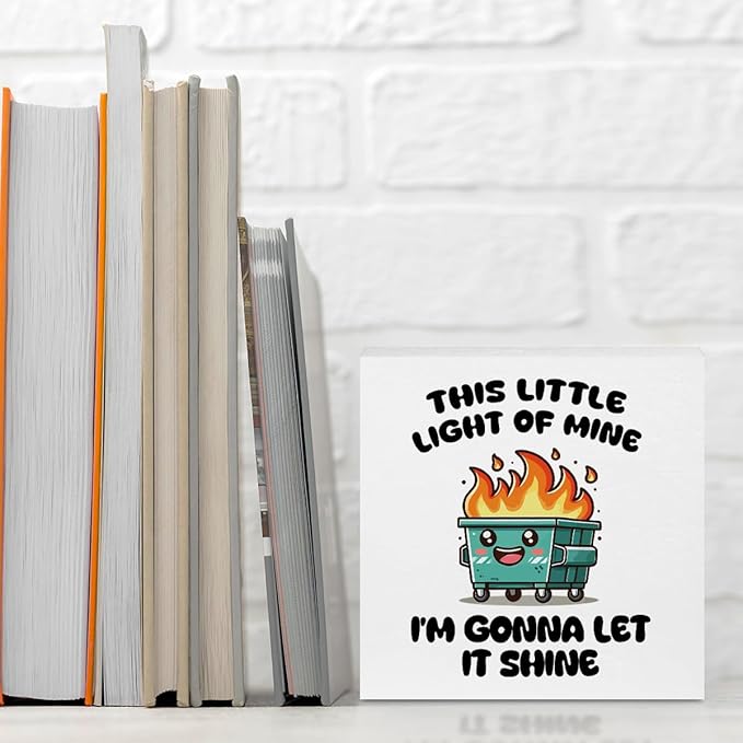 Funny Office Decor, Funny Office Gifts, Dumpster and Fire Wood Box Sign, Funny Desk Decor Funny Office Supplies, Cubicle Counter Shelf Decor, Funny Gifts for Coworkers Nurse Teacher Friends