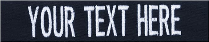 Custom Uniform Name Tapes Solid Colors. Made in The U.S.A. Ships Under 24 Hours. Dark Blue Fabric, 4 Inch Hook Fastener (Uniform Ready Fastener)