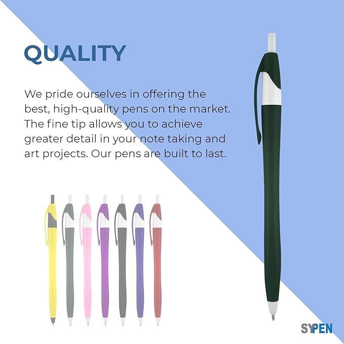 SyPen Personalized Pens With your Custom Logo or Text-500 Pack Bulk-for Businesses, Parties, and Events, Custom Printed Slim Ballpoint Click Pens, Red Barrel Color, Black Ink