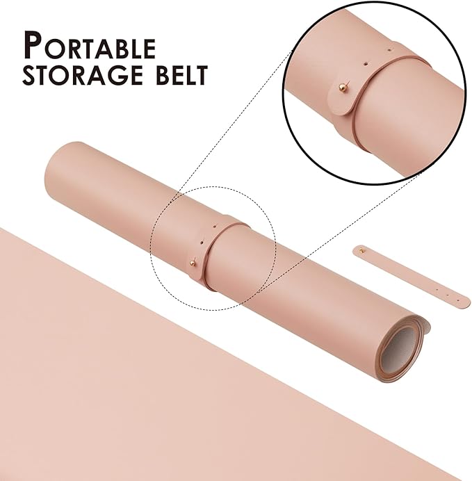 Large Desk Mat - 47.2"x 17" Non-Slip PU Desk Pad for Office and Home - Ideal for Large Mouse Pad and Desk Mats on Top of Desks(Pink)
