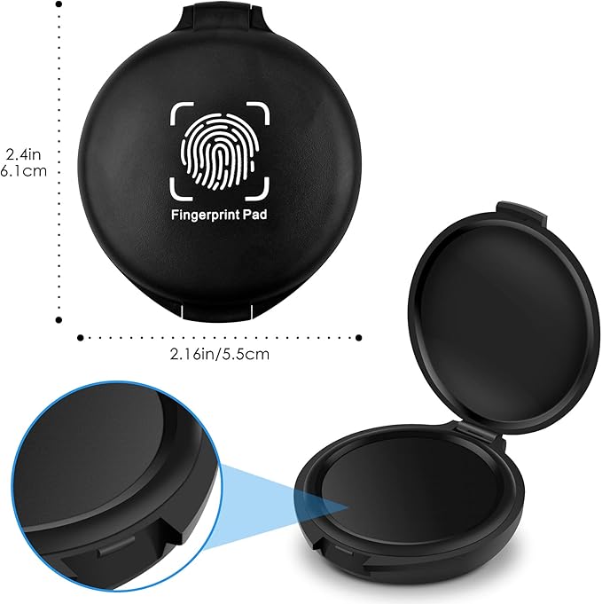 ERKOON 2 Pack Fingerprint Ink Pads, Thumbprint Ink Pad for Notary Supplies Identification Security ID Fingerprint Cards Law Enforcement Fingerprint Black