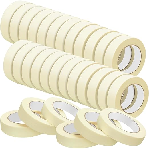 Fainne Masking Tape Bulk General Purpose Masking Painting Tape 55 Yards for Painting Home Office School Stationery Arts Crafts Basic Use, Easy Removal(30 Rolls,1 Inch)