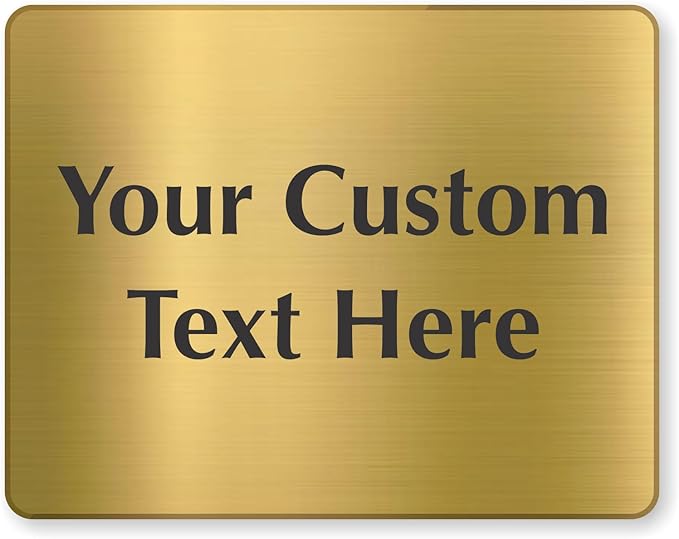 SmartSign Custom Brass Sign - 5.5" x 7", 40 mil REAL Bugle Brass Metal, Personalized Name Door Sign, Heavy-Duty Premium Engraved Door/Wall Mount Plaque for Business/Office, Gold and Black