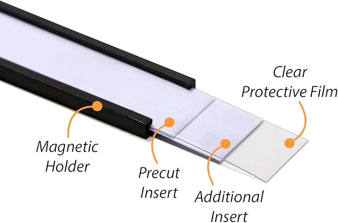 SmartSign Pack of 25 Magnetic 'C' Channel Label Holders | 0.5" x 2"