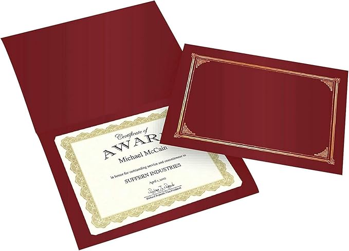Geographics 45333 Certificate/Document Cover, 12 1/2 x 9 3/4, Burgundy (Pack of 6)